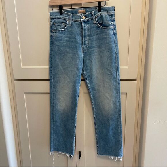 NEW MOTHER The Tomcat Ankle Fray Kitty Corner Jeans Size 29 - Picture 2 of 12